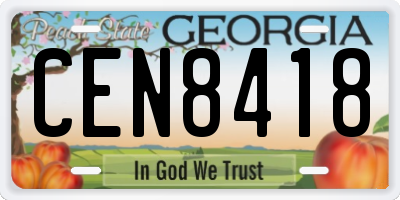 GA license plate CEN8418