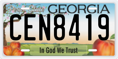 GA license plate CEN8419