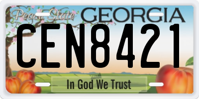 GA license plate CEN8421