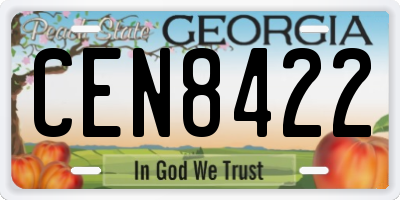 GA license plate CEN8422