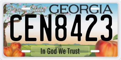 GA license plate CEN8423