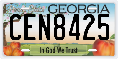 GA license plate CEN8425