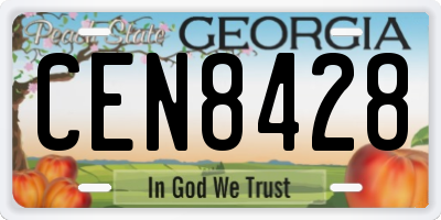 GA license plate CEN8428