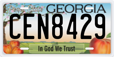 GA license plate CEN8429