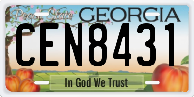 GA license plate CEN8431