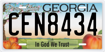 GA license plate CEN8434