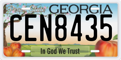 GA license plate CEN8435
