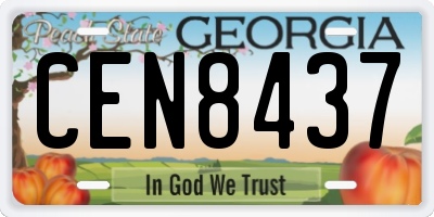 GA license plate CEN8437