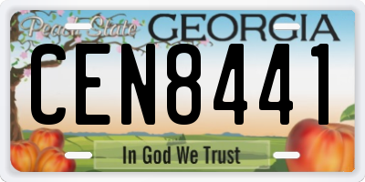 GA license plate CEN8441
