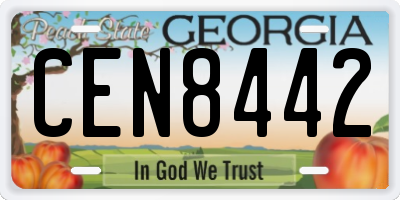 GA license plate CEN8442