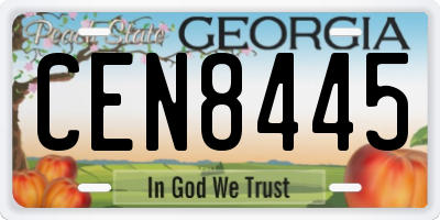 GA license plate CEN8445