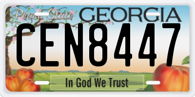 GA license plate CEN8447