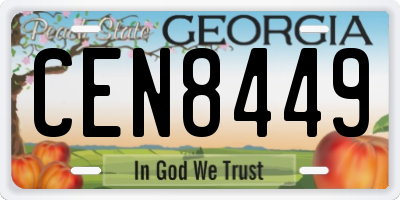 GA license plate CEN8449