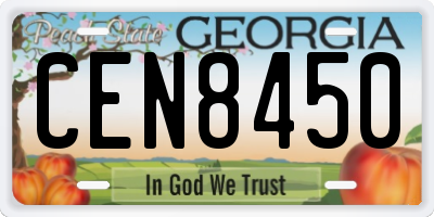 GA license plate CEN8450