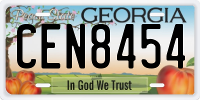 GA license plate CEN8454