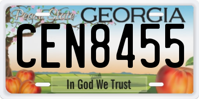GA license plate CEN8455