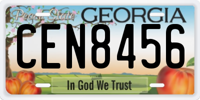 GA license plate CEN8456