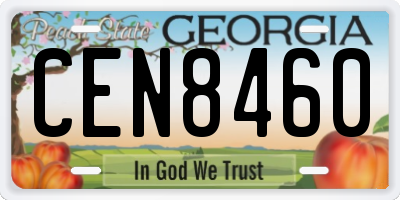 GA license plate CEN8460