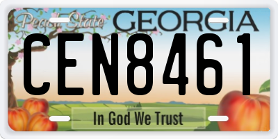 GA license plate CEN8461