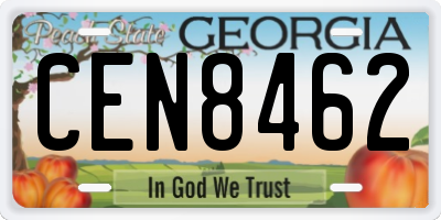 GA license plate CEN8462