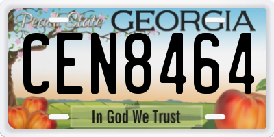 GA license plate CEN8464