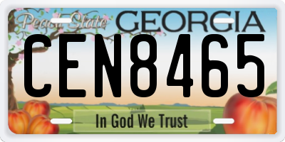 GA license plate CEN8465