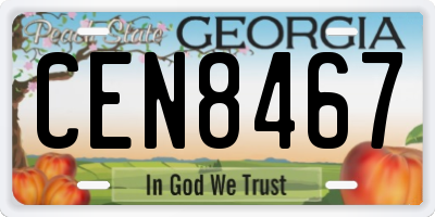 GA license plate CEN8467