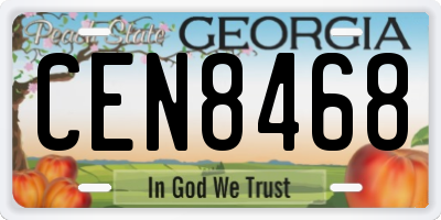 GA license plate CEN8468