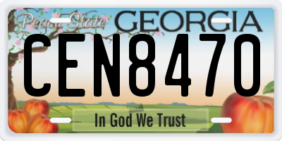 GA license plate CEN8470