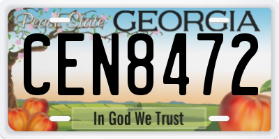 GA license plate CEN8472