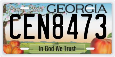 GA license plate CEN8473