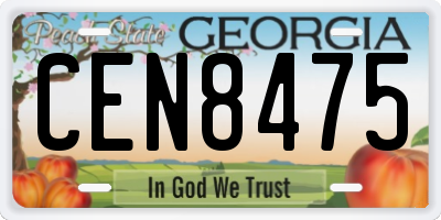 GA license plate CEN8475