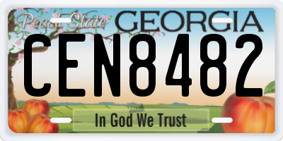 GA license plate CEN8482
