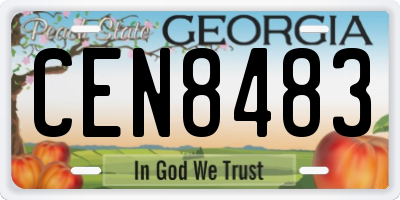 GA license plate CEN8483
