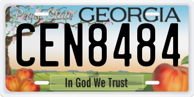 GA license plate CEN8484