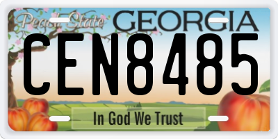GA license plate CEN8485