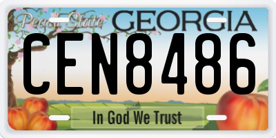 GA license plate CEN8486