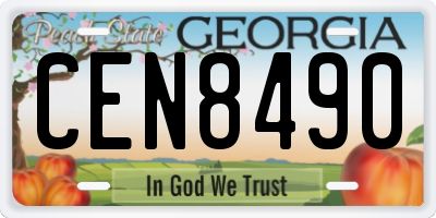 GA license plate CEN8490