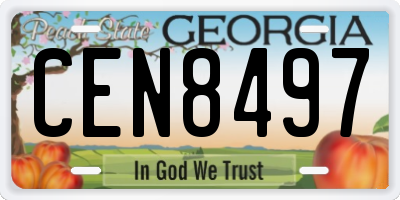GA license plate CEN8497