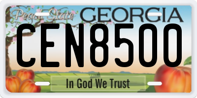 GA license plate CEN8500