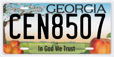 GA license plate CEN8507