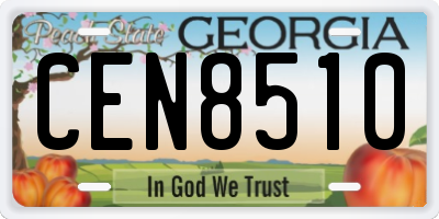 GA license plate CEN8510