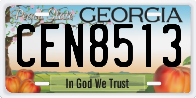 GA license plate CEN8513