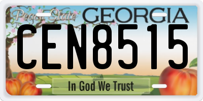 GA license plate CEN8515