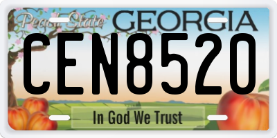 GA license plate CEN8520