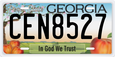GA license plate CEN8527