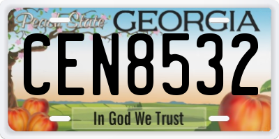 GA license plate CEN8532