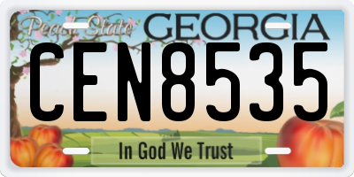 GA license plate CEN8535