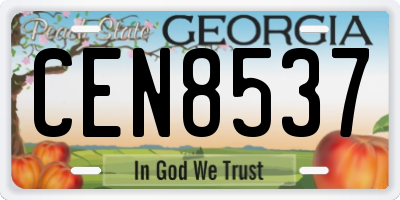 GA license plate CEN8537