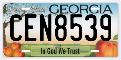 GA license plate CEN8539